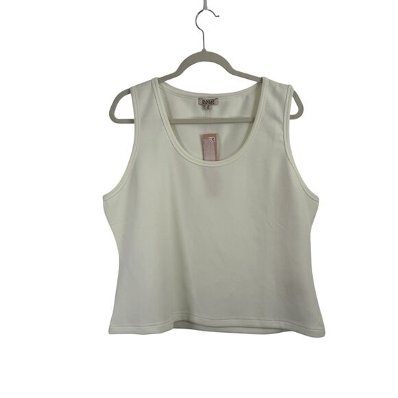 Badgley Mischka Ivory Tank Top Layered Scoop Neck Sleeveless NWT Womens Plus 2XL - Picture 1 of 6